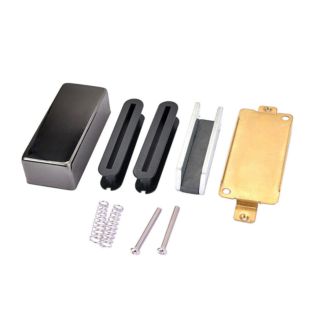 DIY Electric Guitar Humbucker Pickup Kits Brass Cover+Baseplate+Bar Magnet
