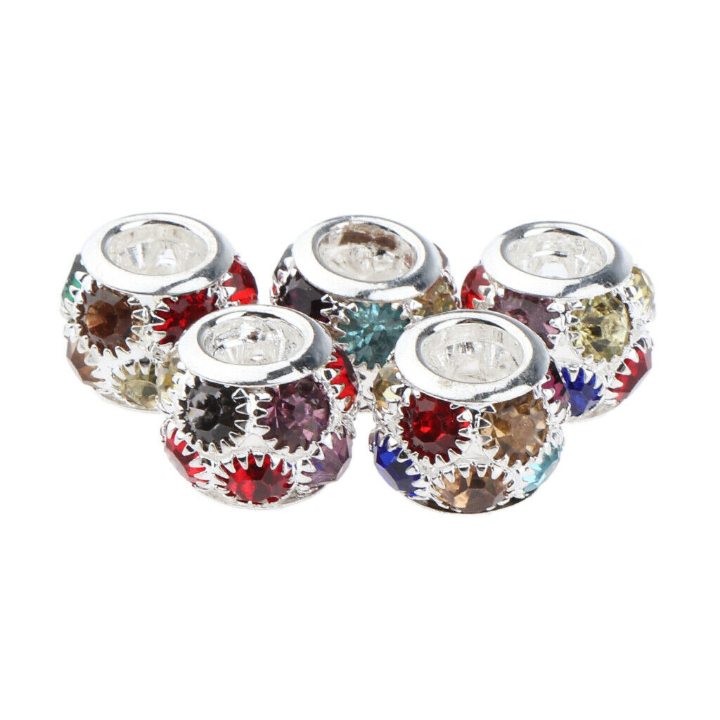 10pcs Dreadlock Hair Beads Hair Braid Pins Rings Cuff Clips Jewelry Colorful