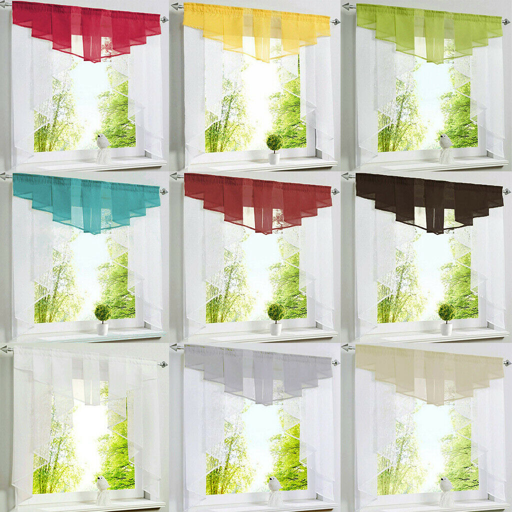 Stitching Pleated Roman Curtain Tulle for Balcony Window White 100Wx100H