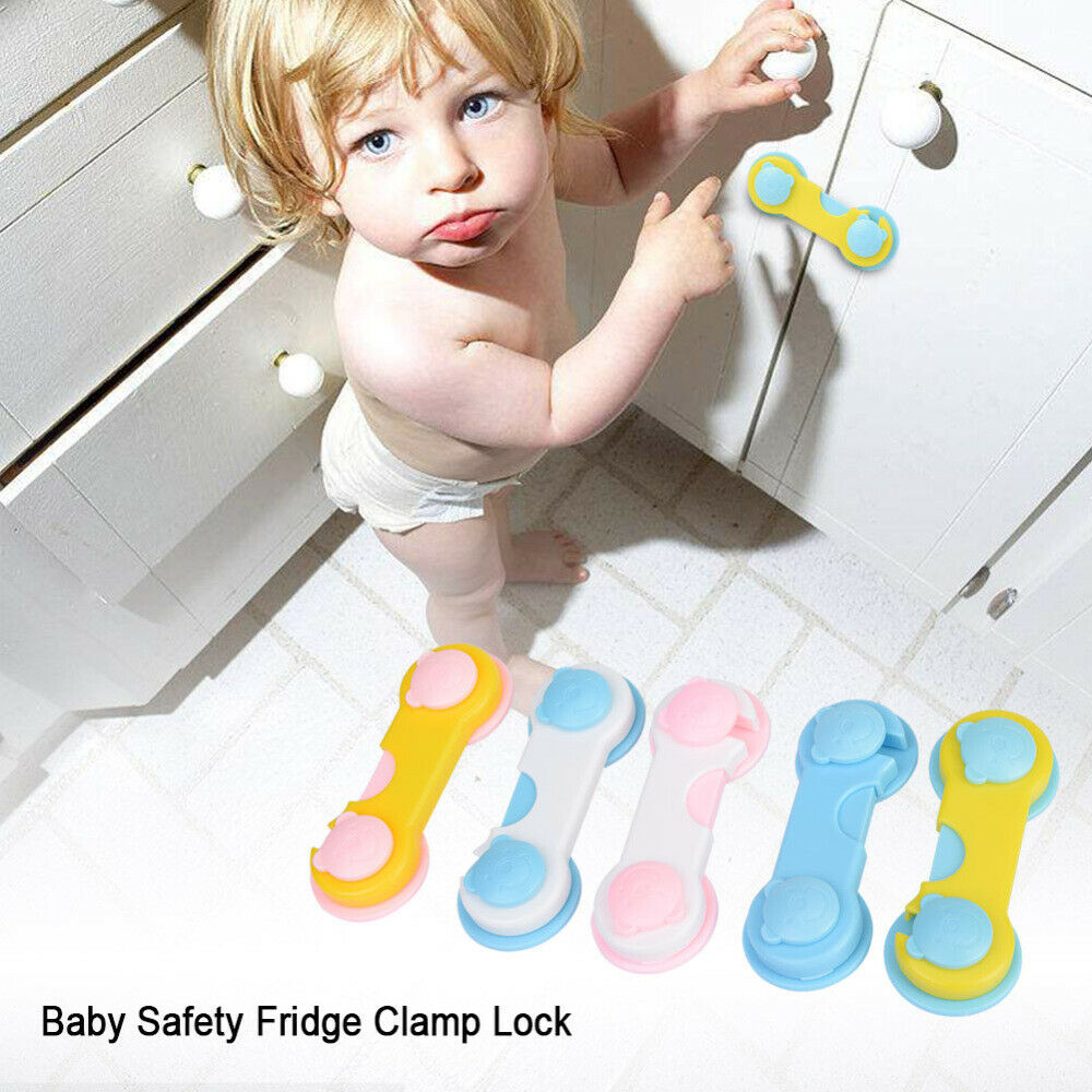 5x Baby Child Cupboard Cabinet Safety Locks Pet Proofing Door Drawer Fridge Kid