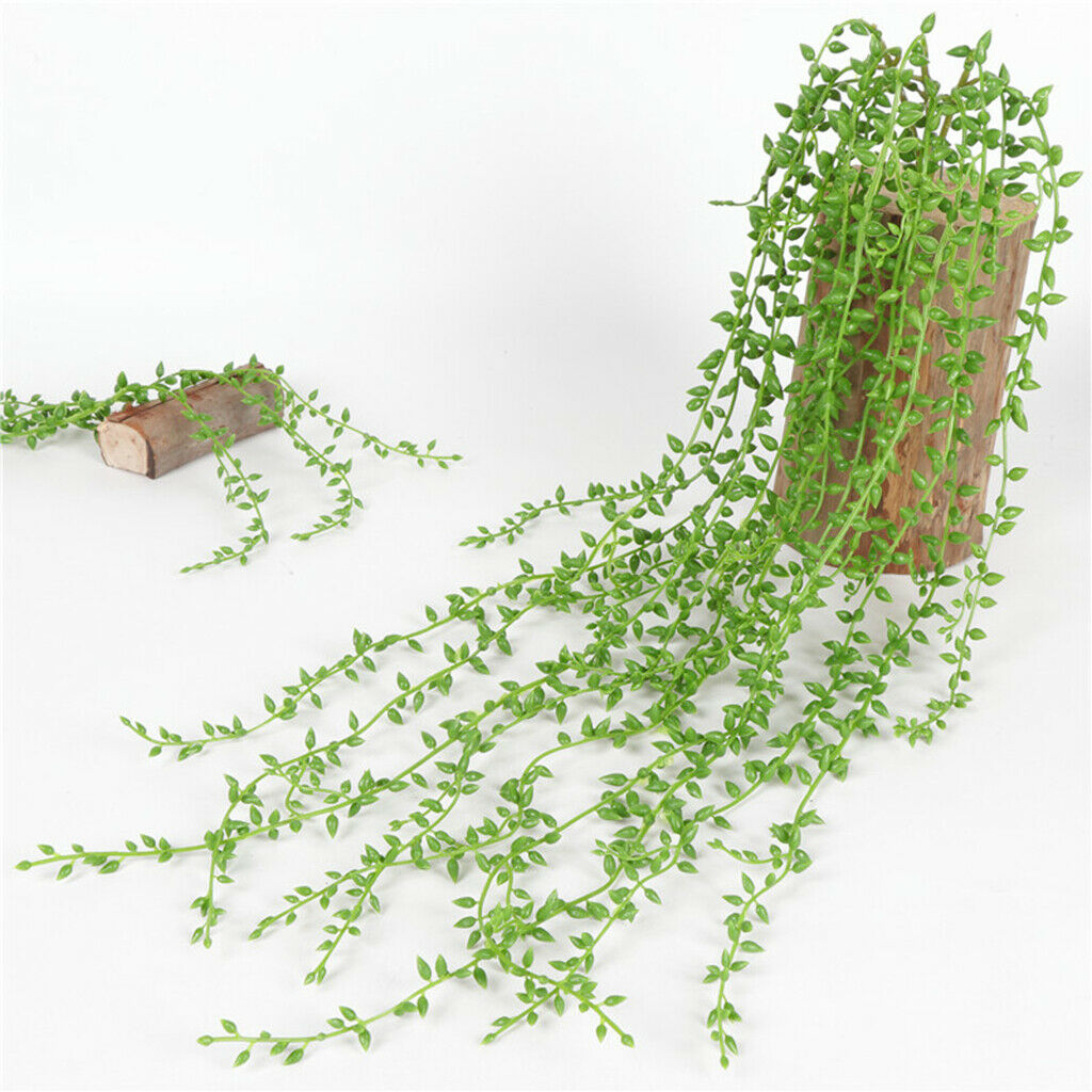 2pcs Artificial Wall Hanging Succulents Plants String of Pearls 5 Branch