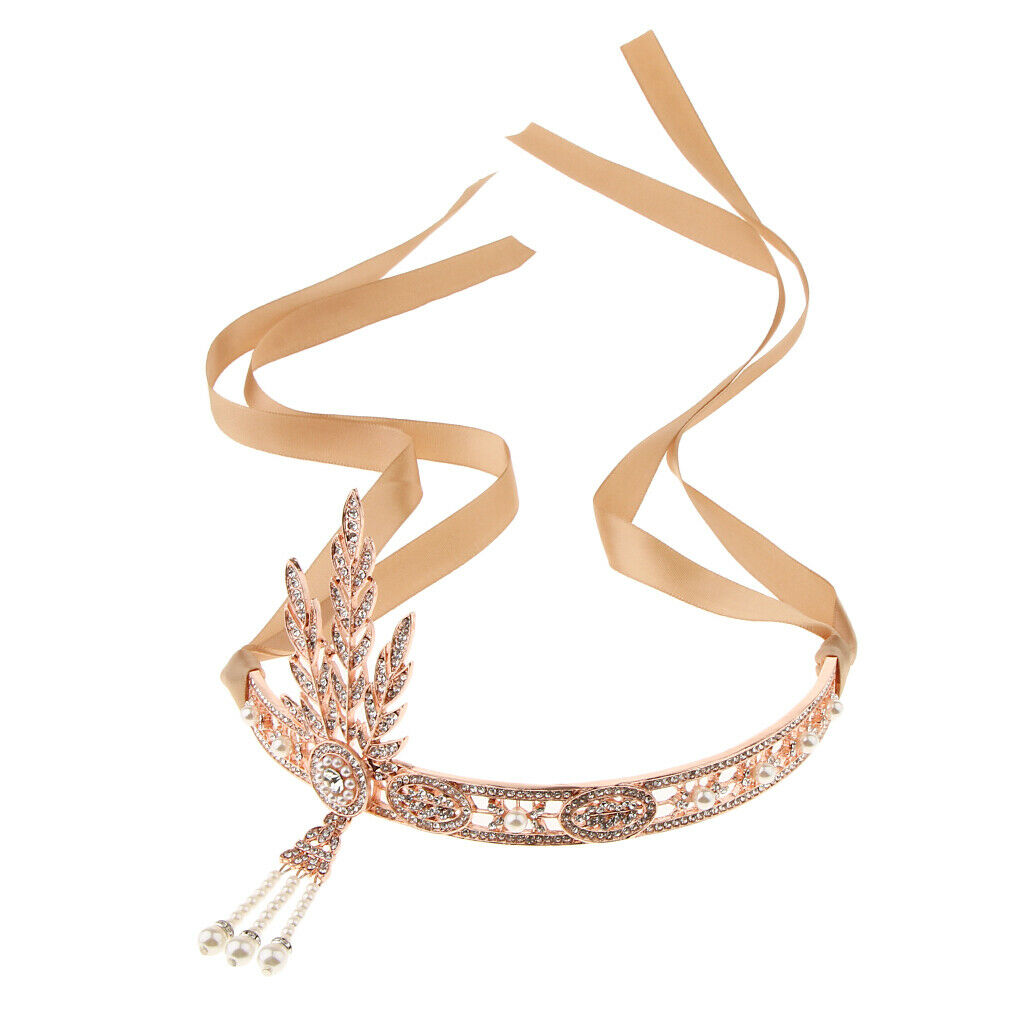 2Pcs 1920s Flapper Headband Great  Headpiece Retro Hair Accessories