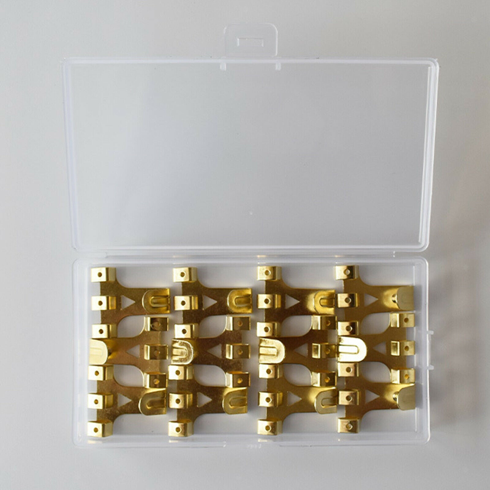 20x Picture Frame Hangers Hooks Brass Plated Plaster Framing Photo Hanging