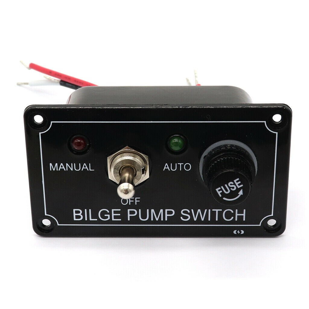 Marine Boat 3 Way Indicator Bilge Pump Switch W/ LED Panel Toggle Switch Panel