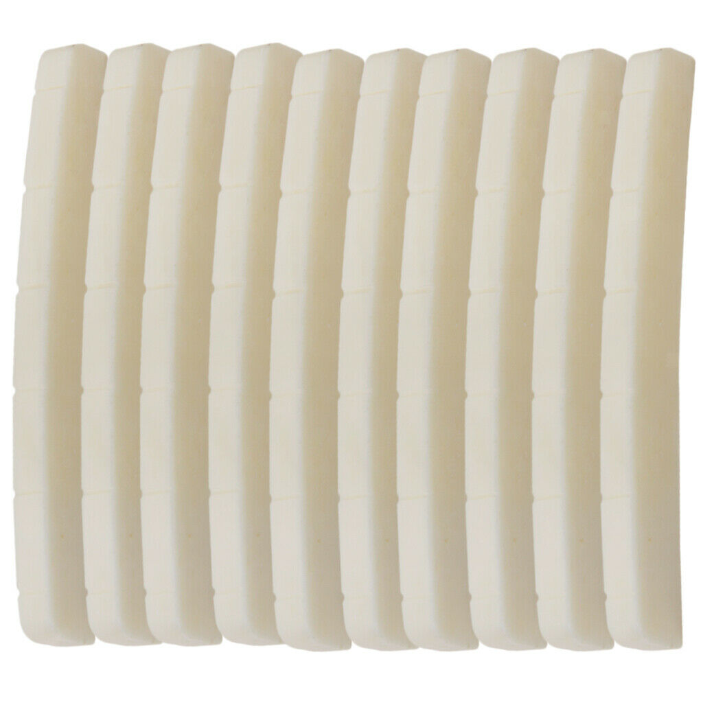 10x Ivory Curved Slotted BONE NUT for     Guitar Accs