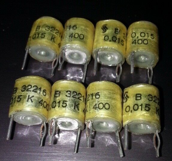 8x NOS SIEMENS 15nF 400V FILM FOIL CAPS FOR HI-END TUBE- MUSTARD REPLACE !