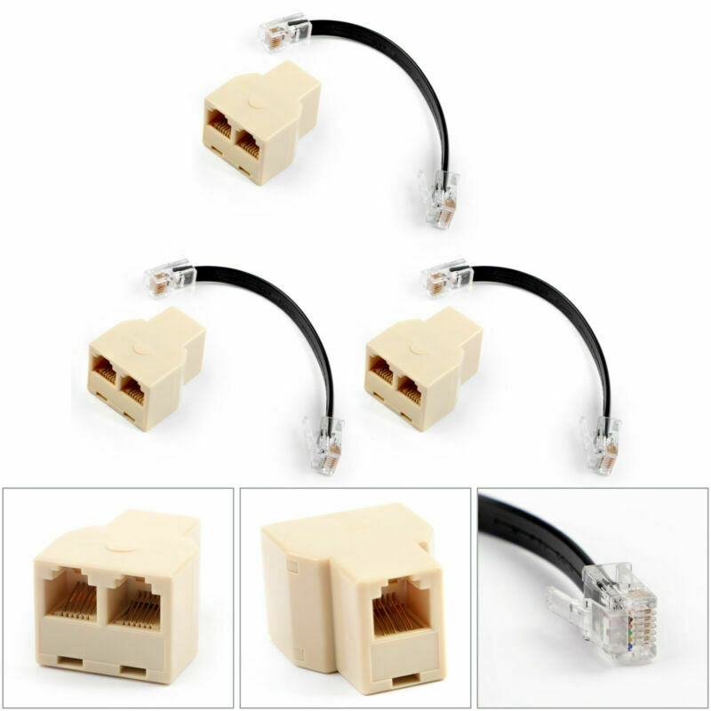 2 to Microphone Adapter 1 Splitter 3Pcs For Yaesu Car Radio FT-7900R FT-8900R