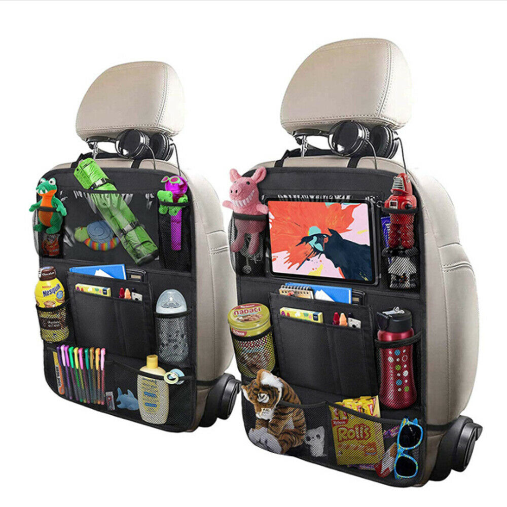 2pcs Portable Car Seat Back Organizer Holder Multi-Pocket Storage Bag Accessory