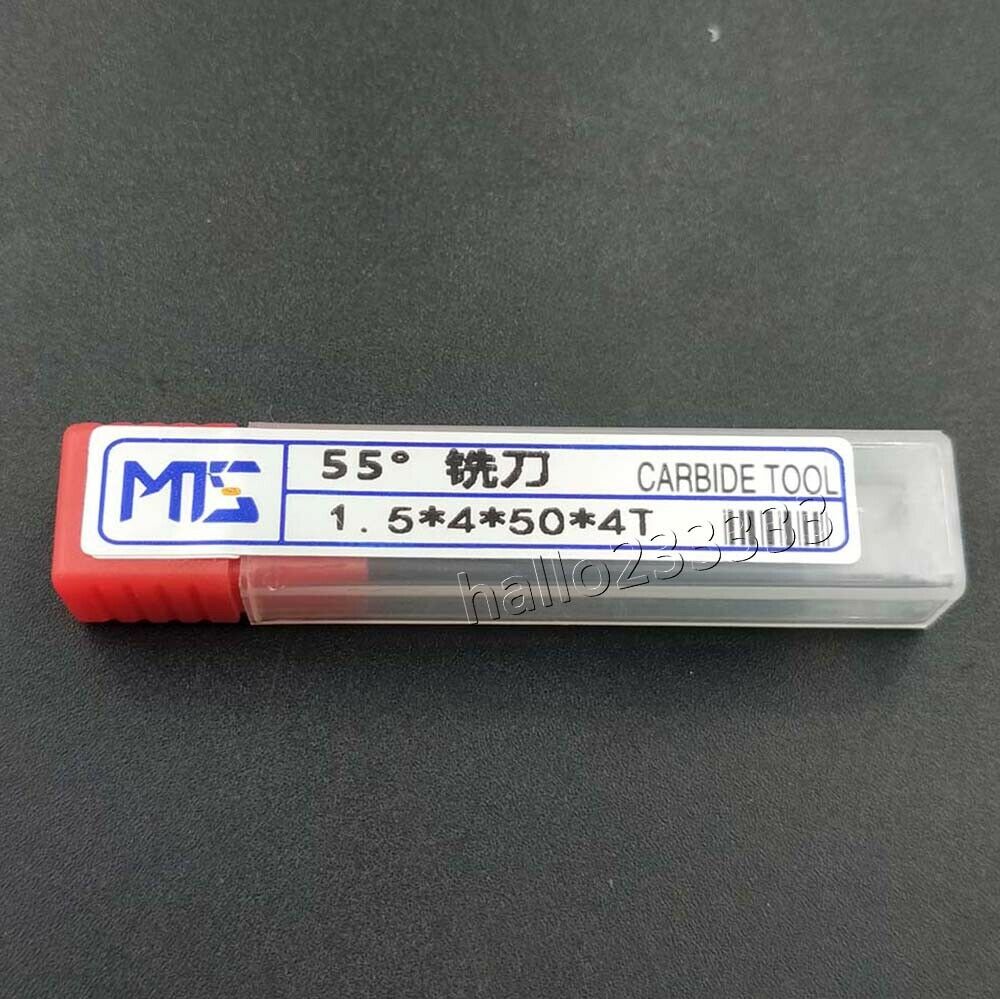 5pcs 1.5mm x 50mm Tungsten Carbide 4 Flute End Mill CNC Milling Cutter HRC55