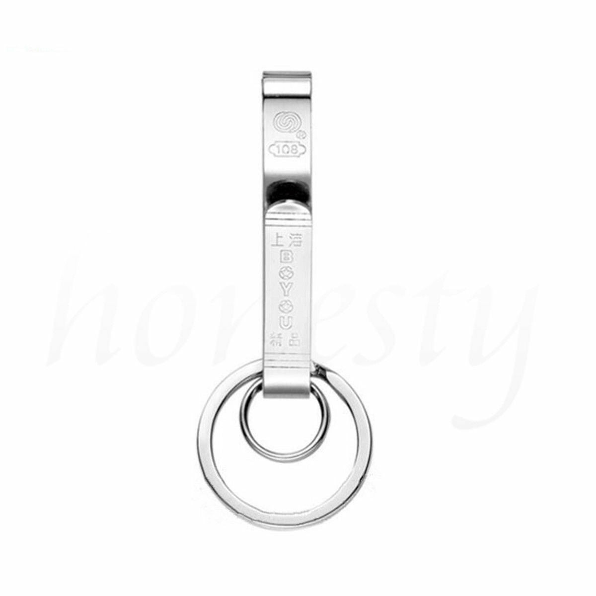 Stainless Steel Compact Quick Release Keychain Belt Clip Key Ring Holder
