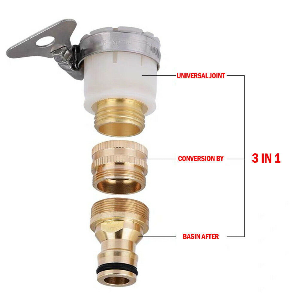 15-23mm Mixer Tap Connectors To Garden Water Hose Pipe Fitting Faucet Adapter.//