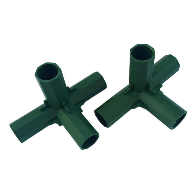 2pcs Green Plastic Greenhouse Pipe Fittings PVC Building Fittings Connectors 4L
