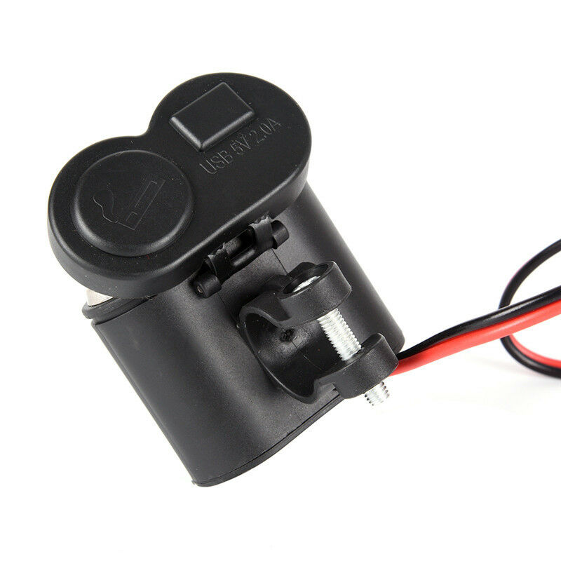 12V-24V Waterproof Motorcycle/Bike Cigarette Lighter Charger Socket USB Powe Tt