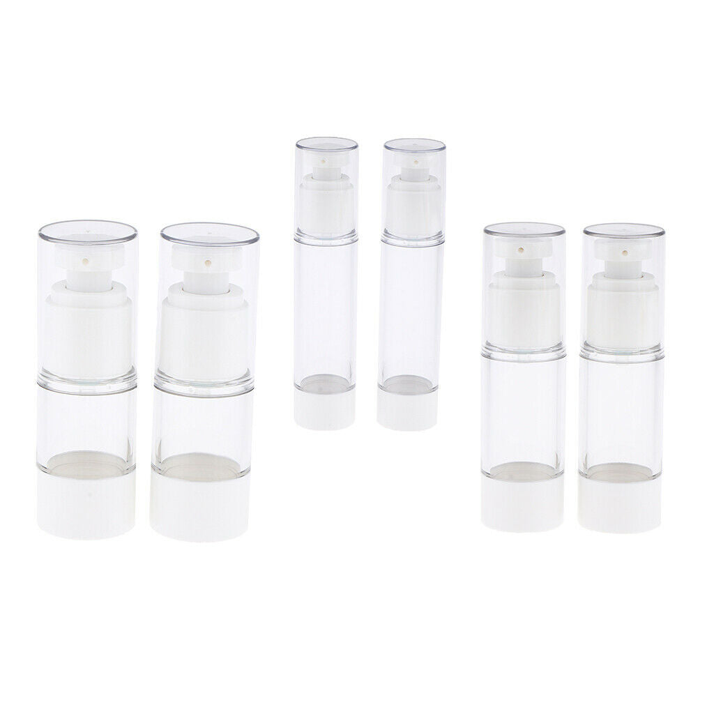 2X Empty Refillable Essence Vacuum Bottles Cosmetic Sample Containers 15ml