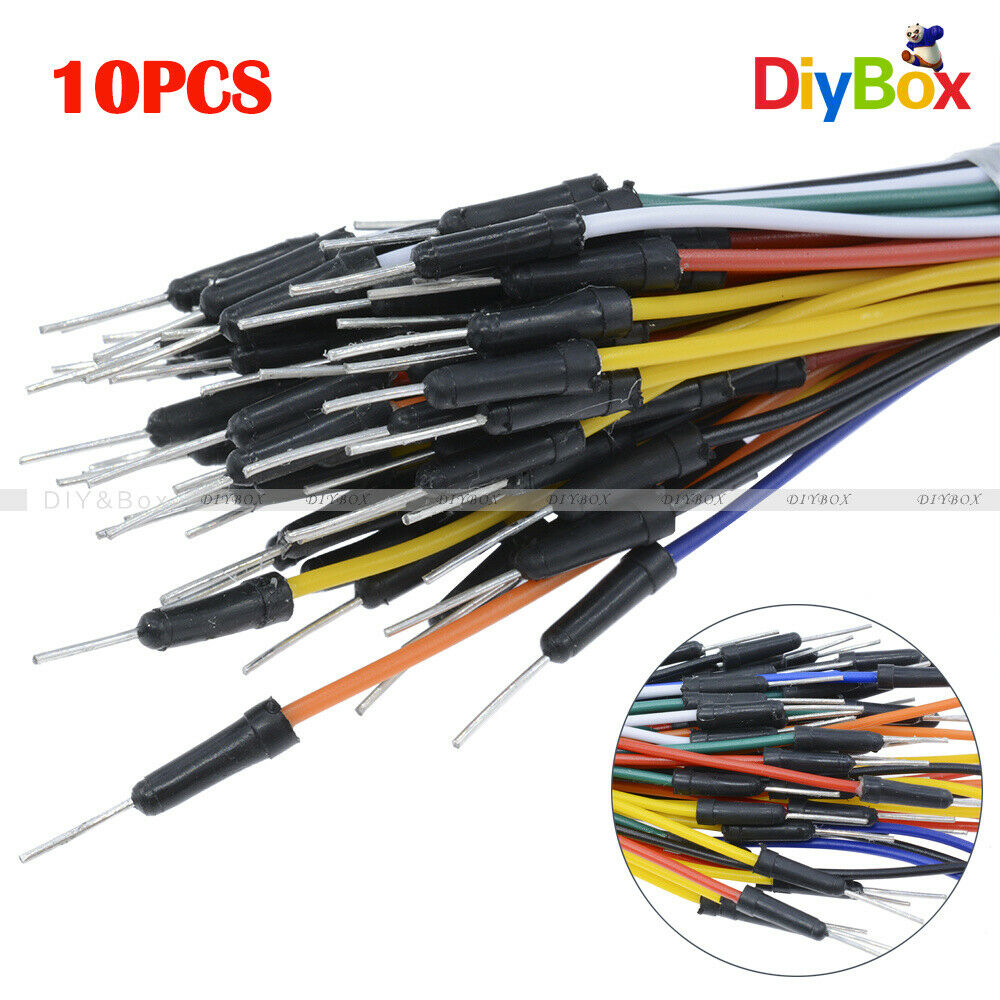 [10PCS] Male to Male 65pcs Solderless Flexible Breadboard Jump Cable Wires Color