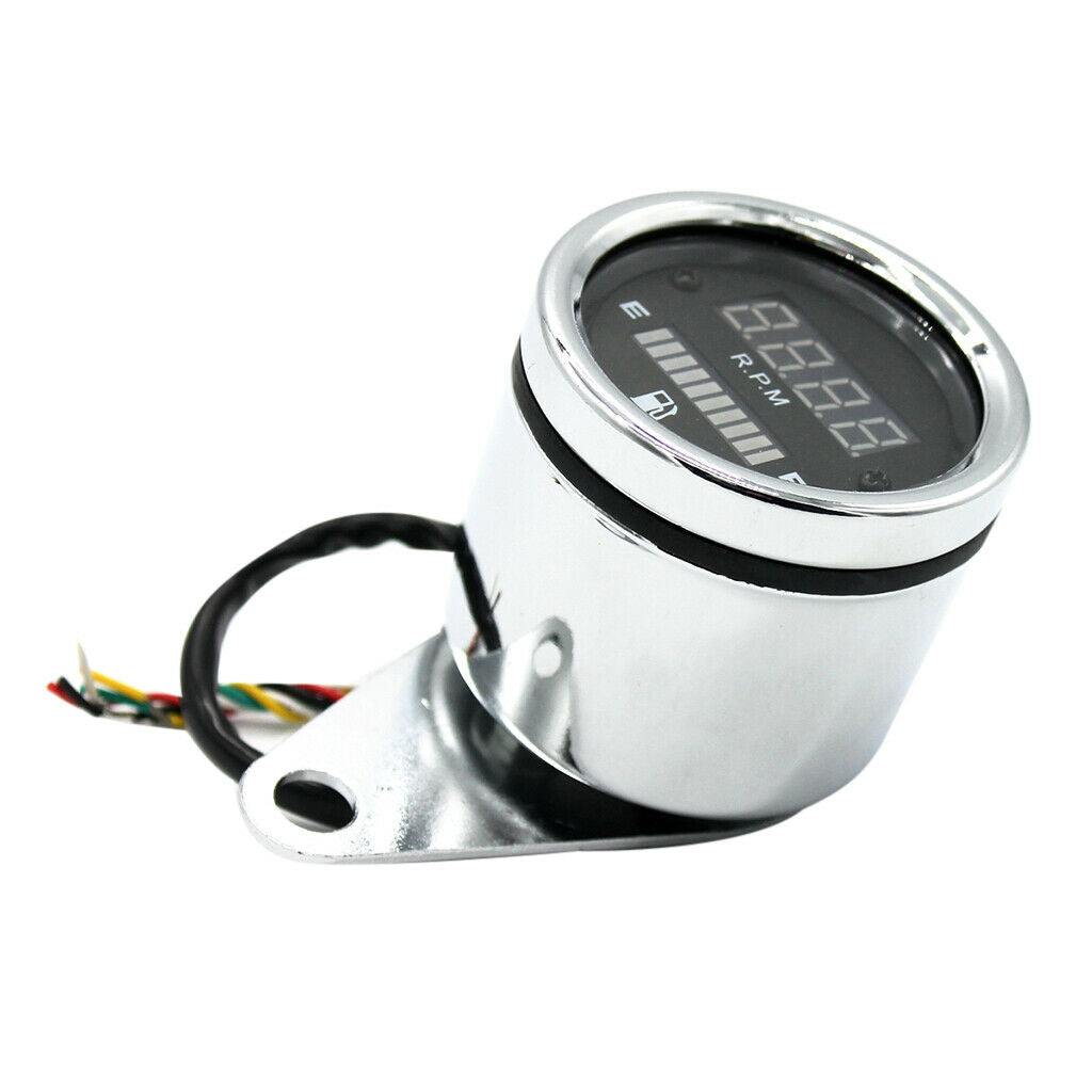 52mm Motorcycle Retro Tachometer Oil Fuel Level Gauge 2 in 1 Meter