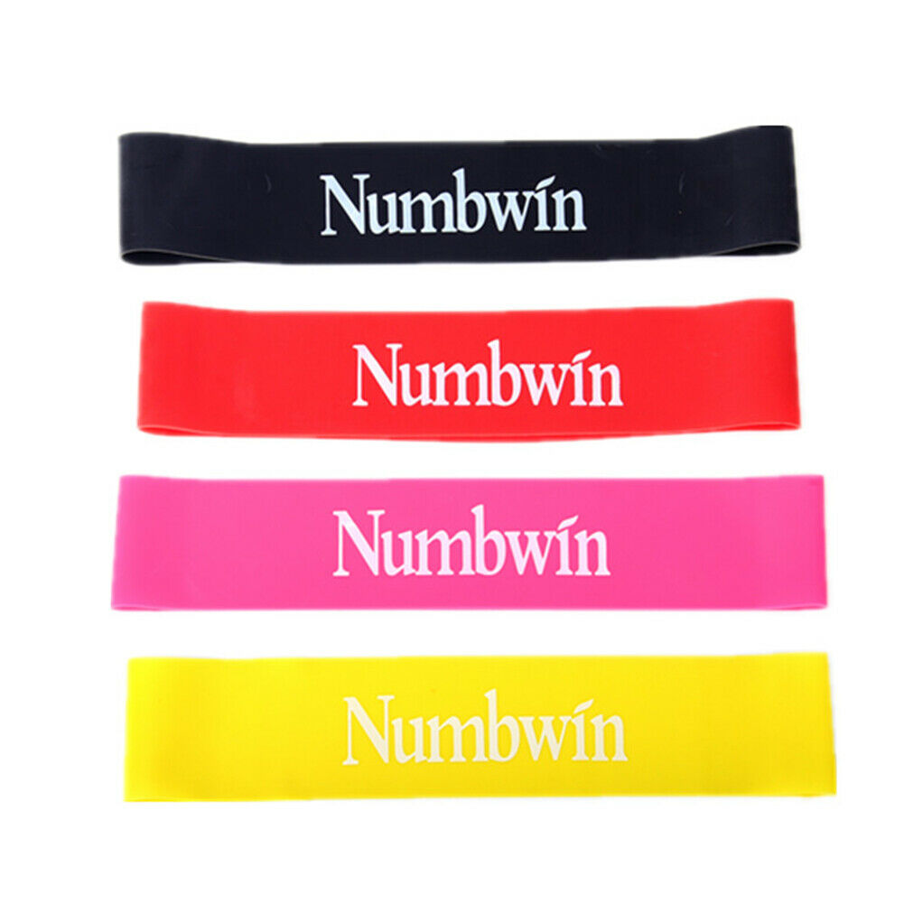 Latex Resistance Band Set for Yoga Workout Black Red Pink Yellow 500mm @