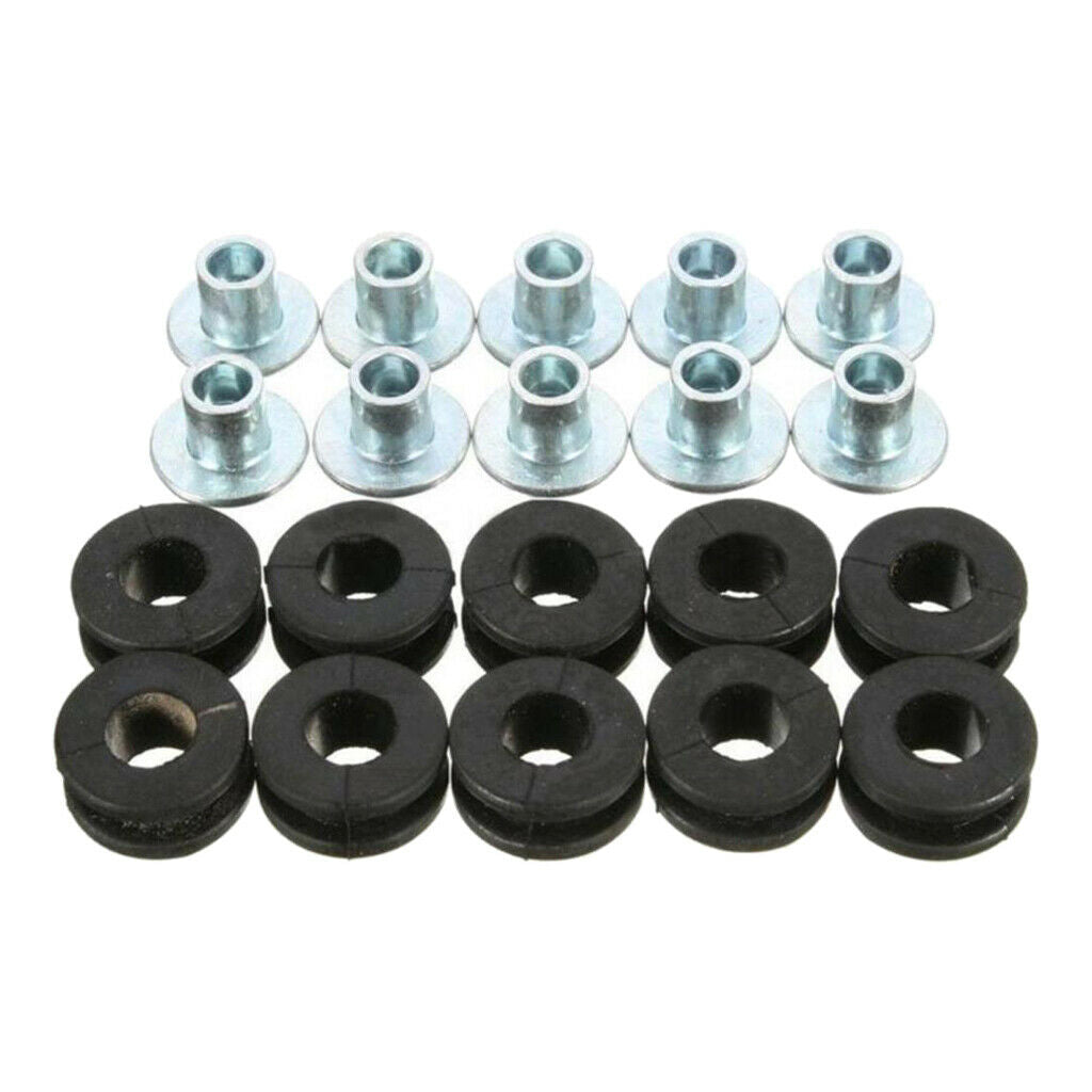 10x Motorcycle Rubber Grommets Bolt Pressure Relief Cushion Kit For Fairings