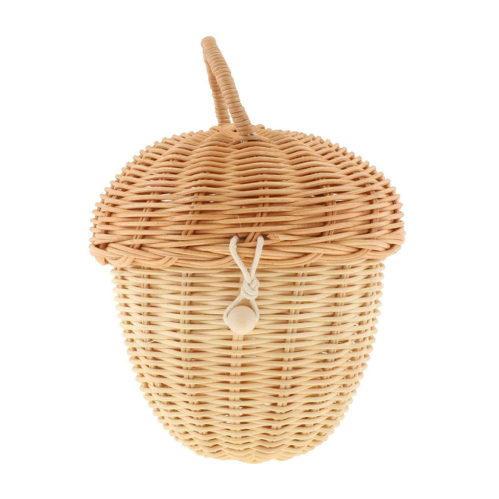 Women Cute Rattan Basket Tote Bucket Beach Party Kid Room Home Decoration