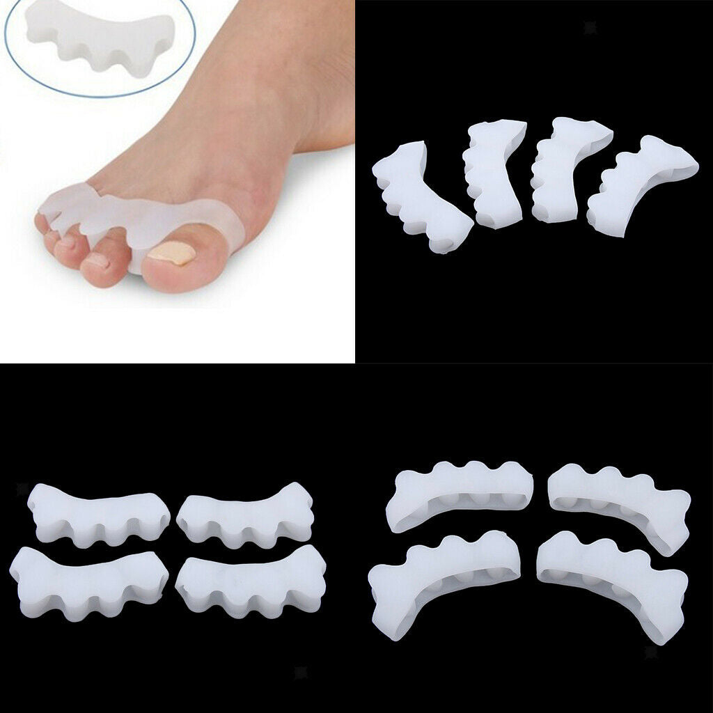 6Pairs Silicone Toe Stretchers Separators Bunion Protectors Men Women White
