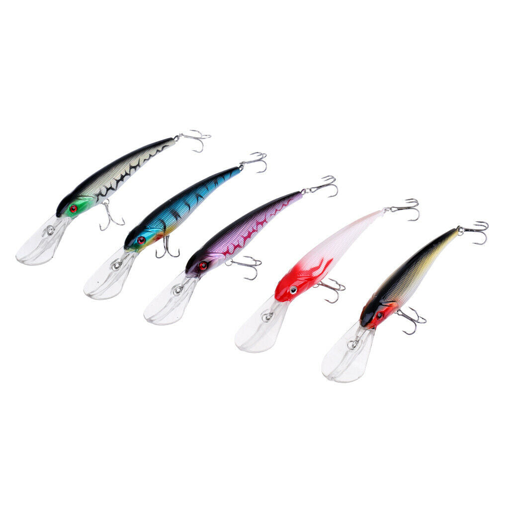 5pcs Kinds of Fishing Lures Crankbaits Hooks Minnow Baits Tackle 18.5cm