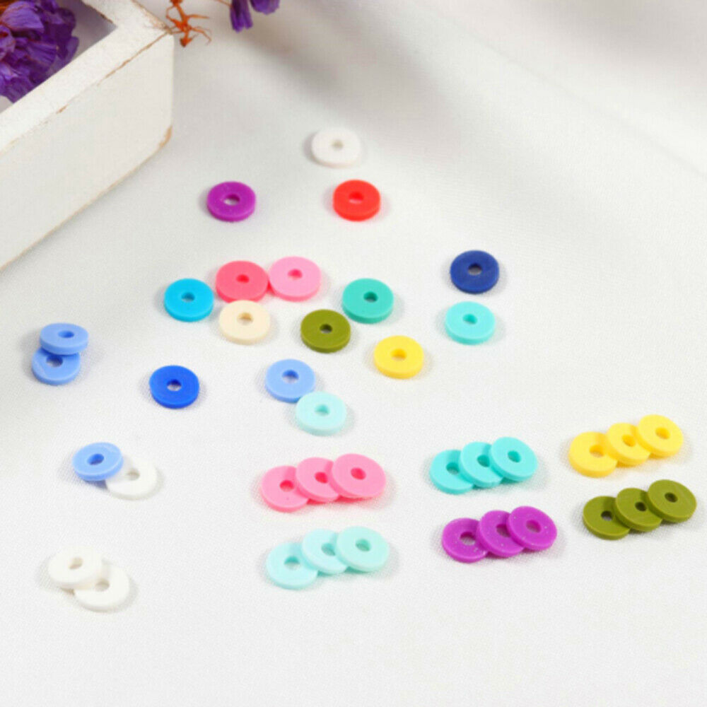 15 Grid 6mm Round Beads Chip Disk Loose Spacer for DIY Jewelry Making Bracelets