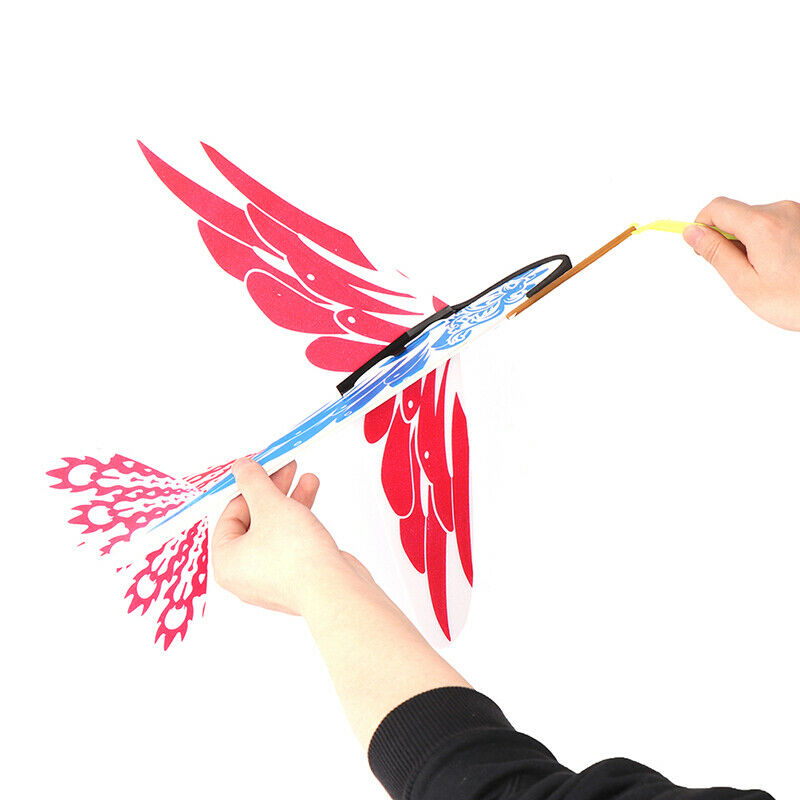 Assemble Foam Airplane Rubber Band Ejection Outdoor Launch Glider Pla.l8