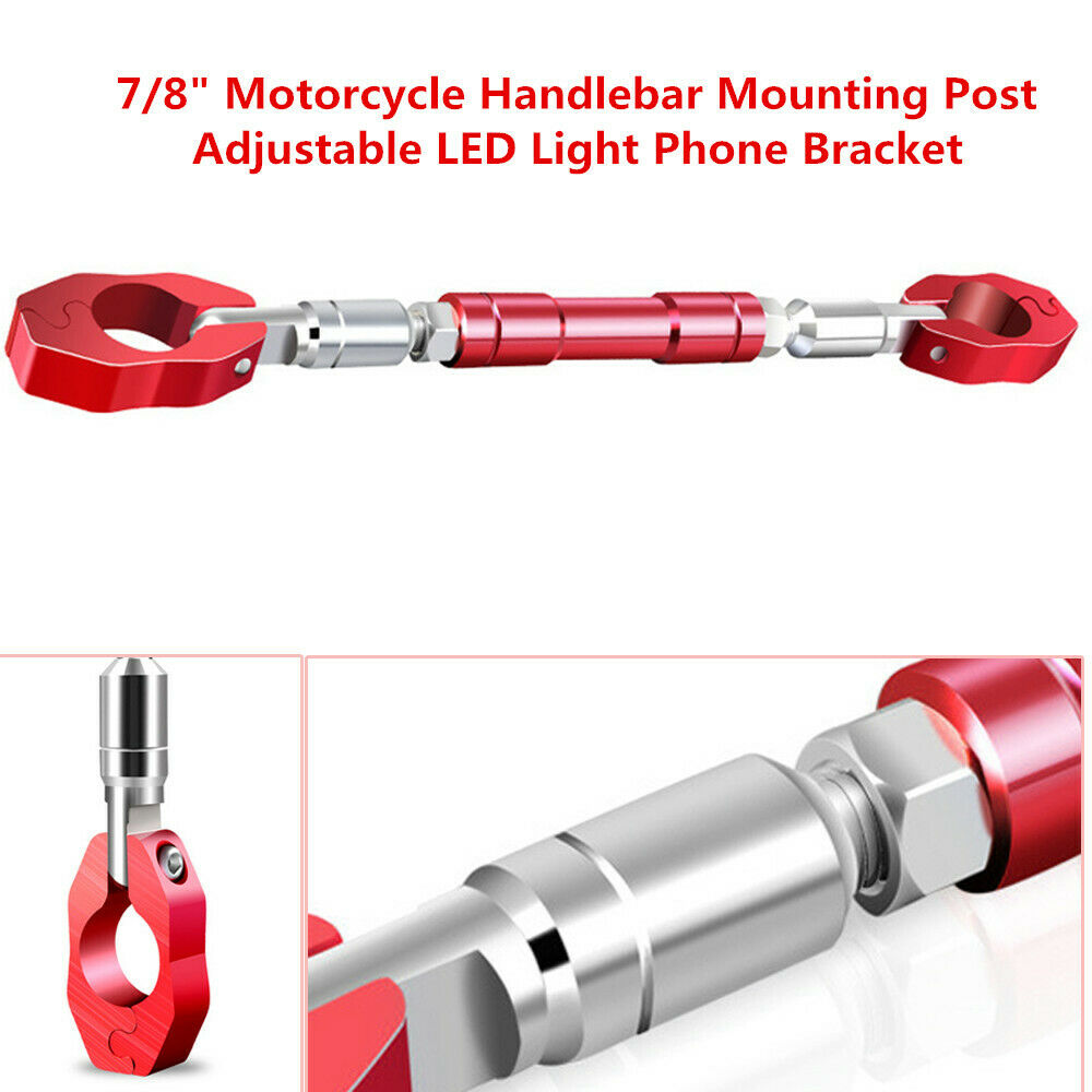 22mm Motorcycle Handlebar Mounting Post Adjustable LED Light Phone Bracket Handy