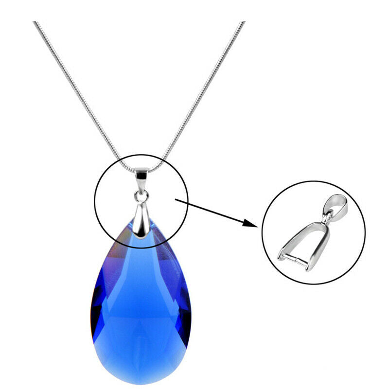 100x Pinch Bail Pinch Pendant Bail Clasp Pendant BailClip Connector Necklace HN