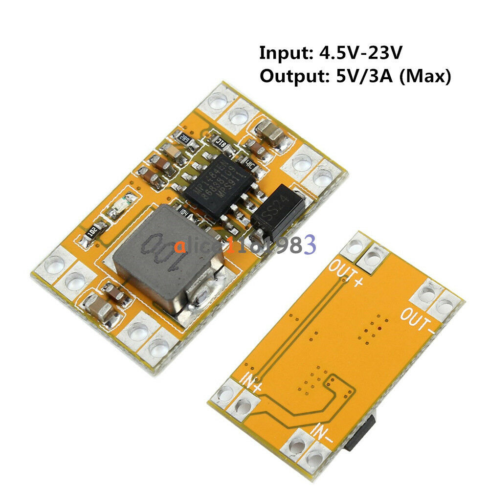 2PCS 9V/12V/19V to 5V 3A Buck Step-down Module USB Charger Power Supply 4.5-23V