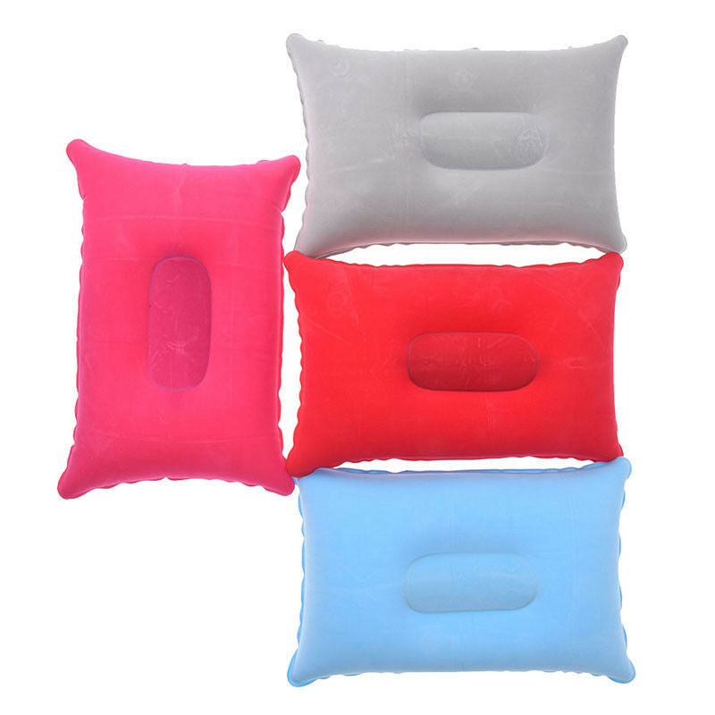 outdoor portable folding air inflatable pillow double sided flocking cush.l8
