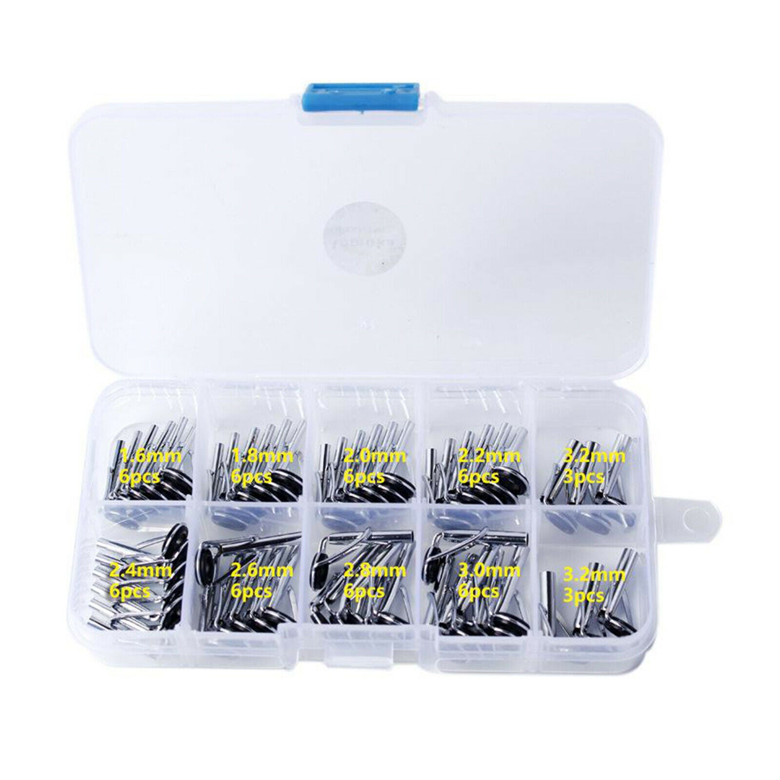 54Pcs/Box Sea Fishing Rod Guide Repair Kit DIY Tips Top Ring Guide Rings Set