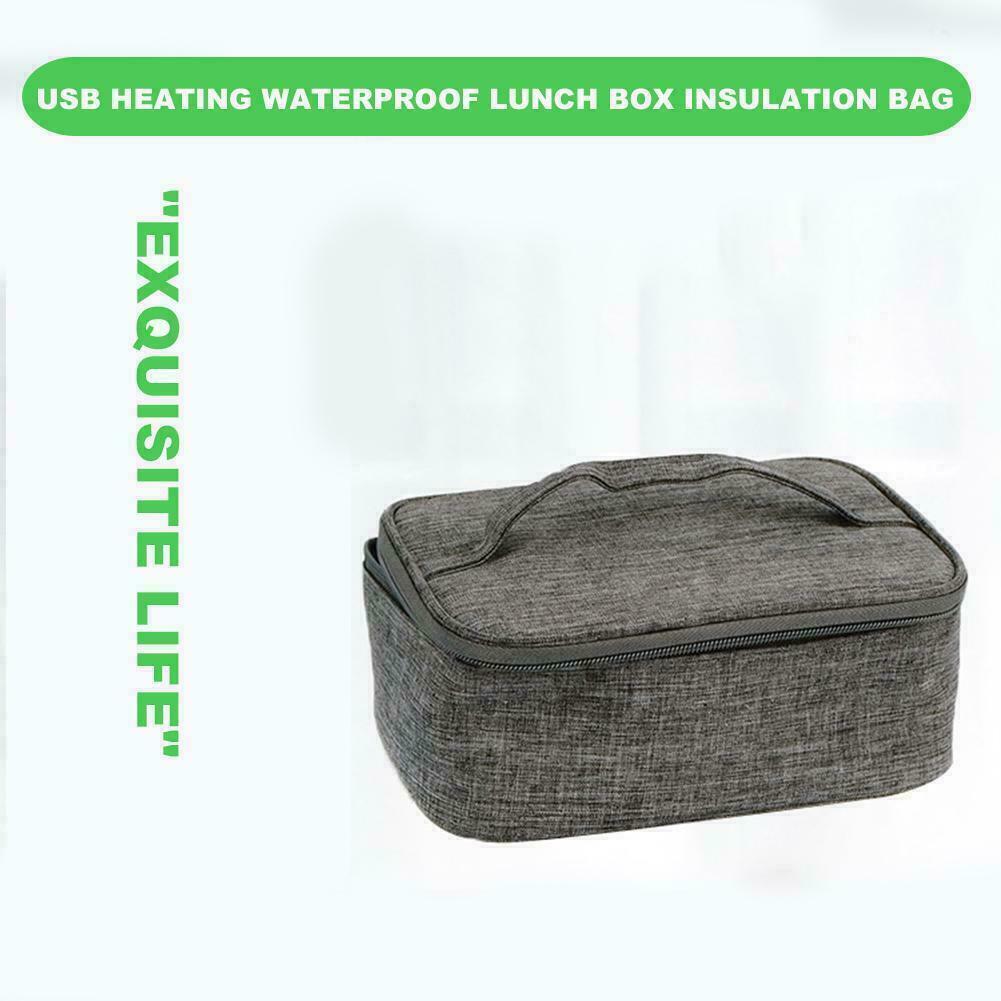 USB Thermal Insulation Lunch Food Box Warmer Heating Container Bag Storage Q9F2