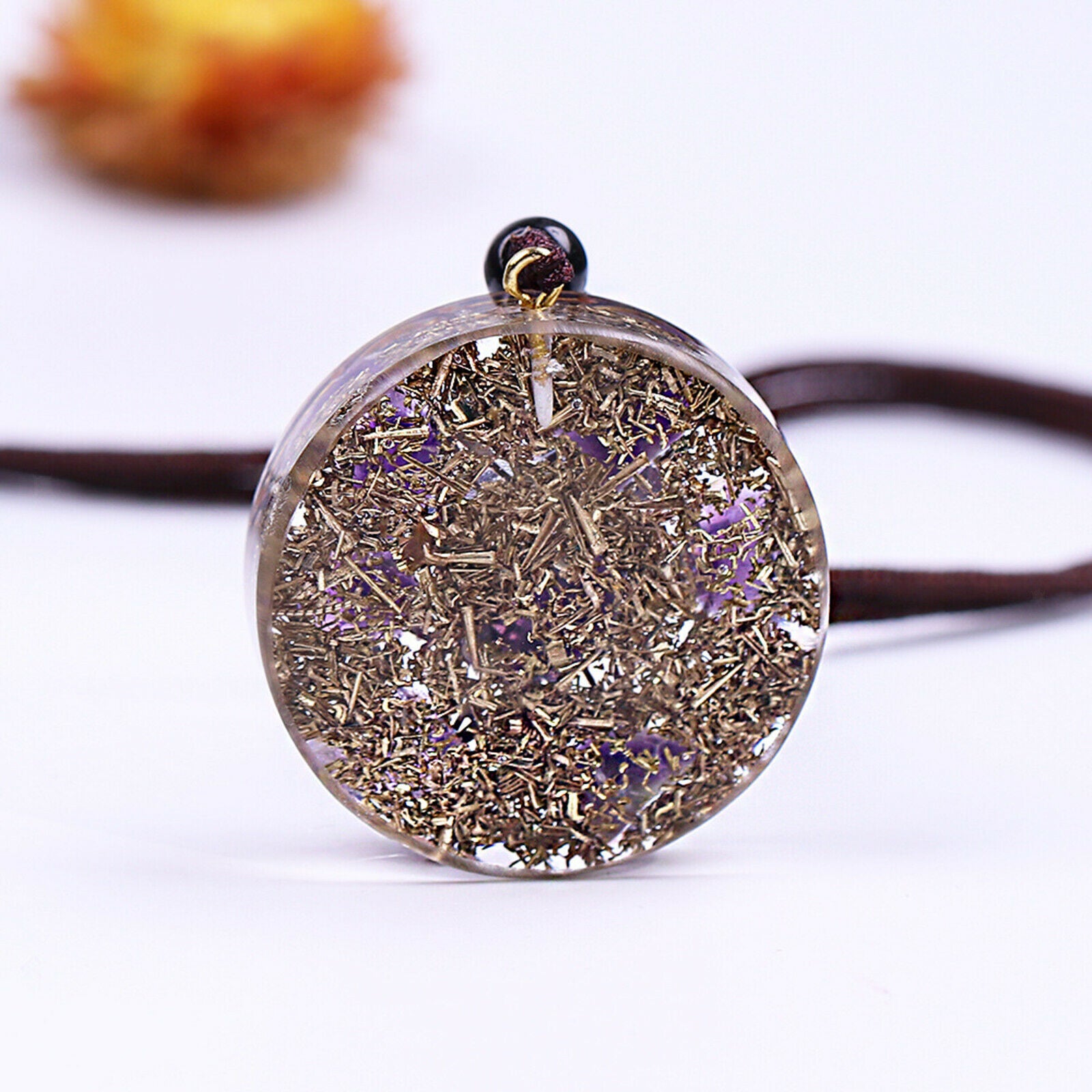 Stone Energy Crystal Pendant Necklace Amulet Meditation Relaxation Handcraft