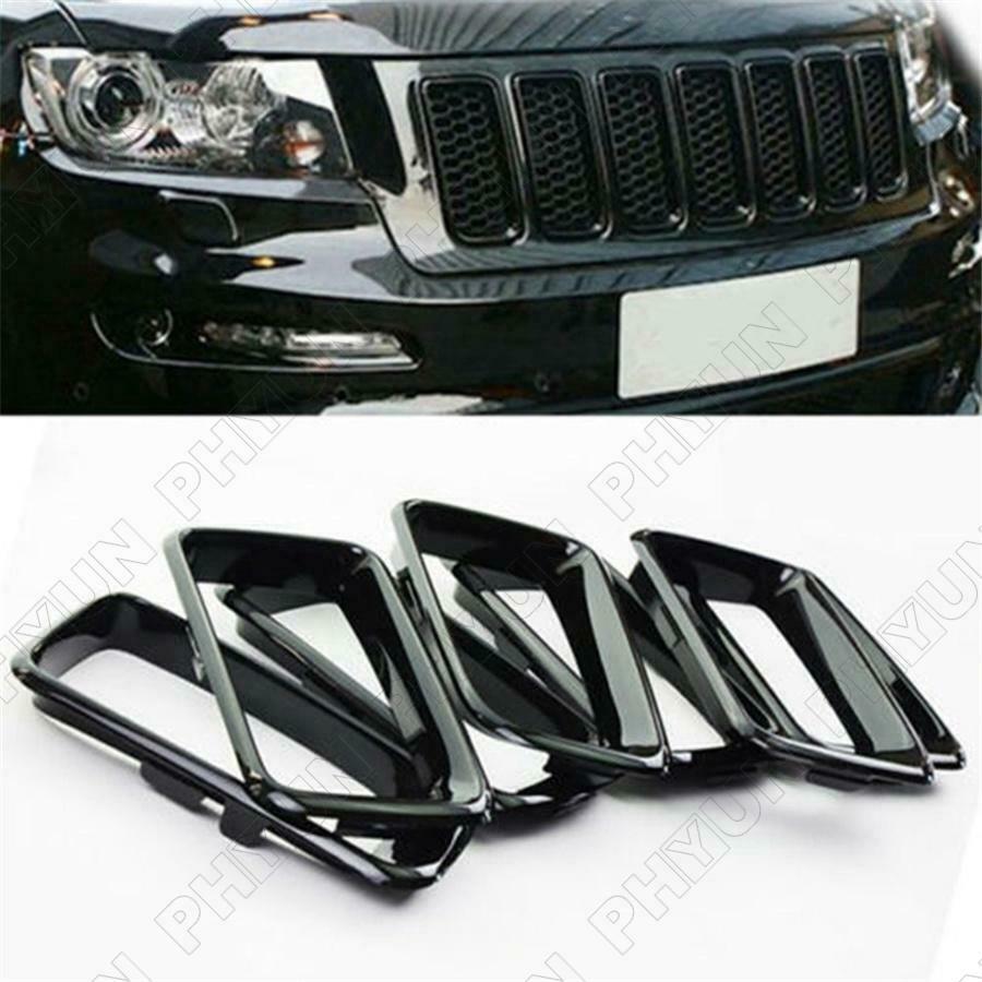 For 2014-2016 Jeep Grand Cherokee Front Grille Trim Ring Insert Trim Gloss Black
