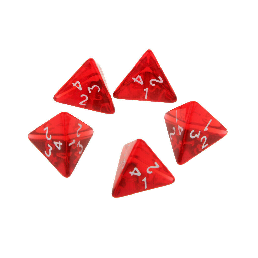 24X 5 lot Fun Acrylic D4 4 Sided Dice for RPG TRPG Math Teaching Family Game