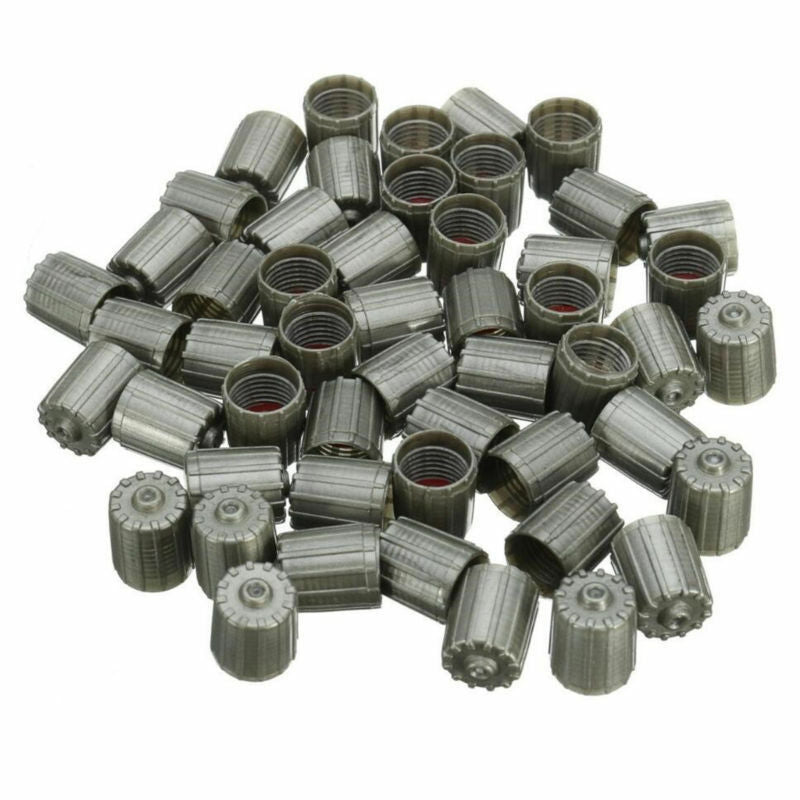 50PCS Plastic Gray TPMS Tire Tyre Valve Stem Caps Cover Kit Car Truck Motorcycle