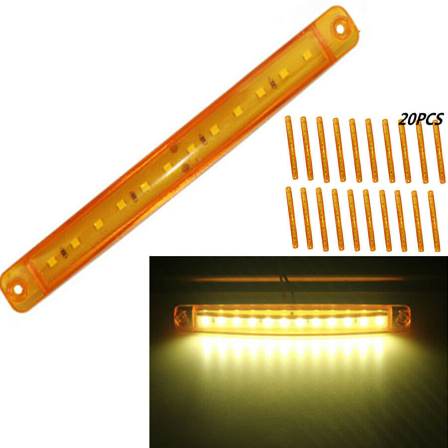 20PCS  For Trailers 12LED DC 24V 172*18 mm Truck LED Side Marker Parking Lights