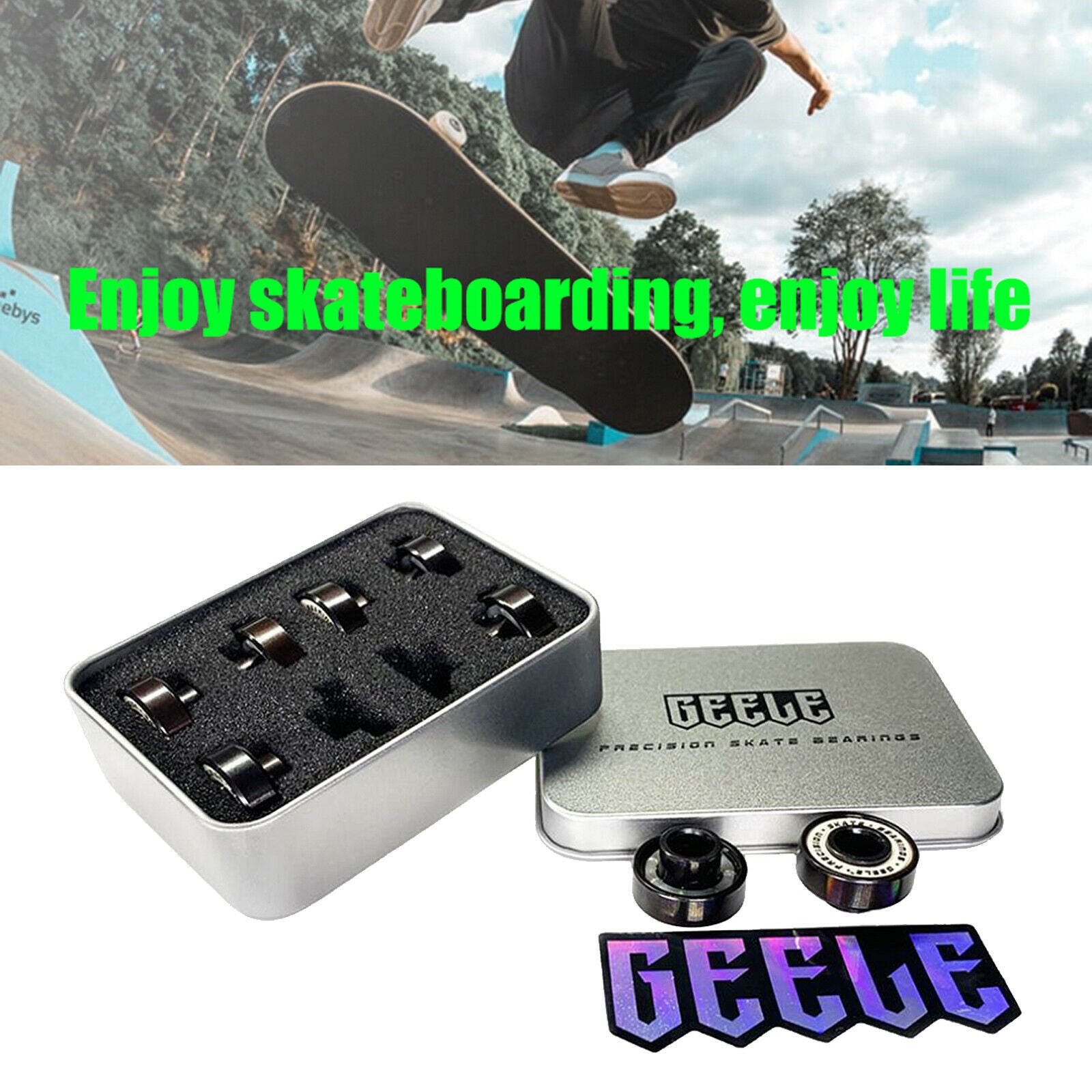 8x Skateboard Bearing Longboard Scooter 8x22x7mm Ball Bearings Spinners
