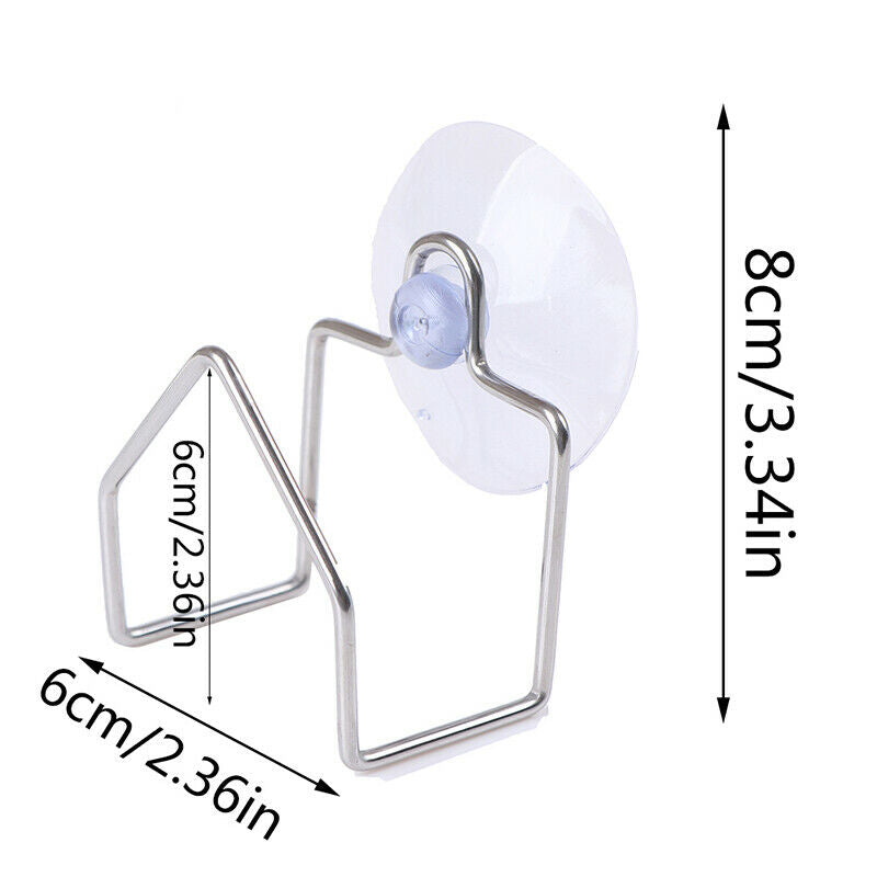 1pc Stainless Steel Suction Cup Drain Rack Cloth Shelf Dish Sponge Holder.l8