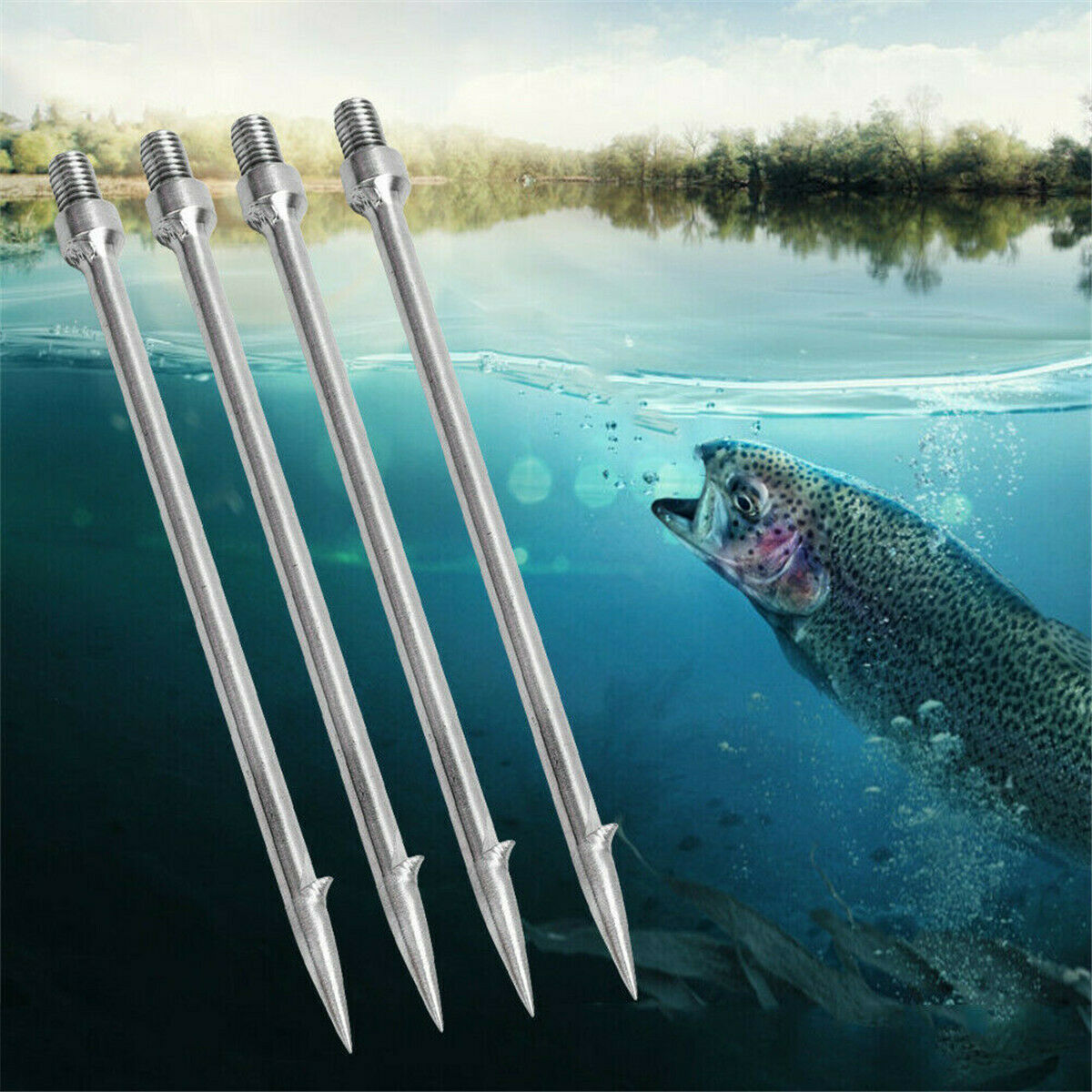 1pc Stainless Steel Single Prong Harpoon Gig Gaff Hook Barb Fishing Spear Tool