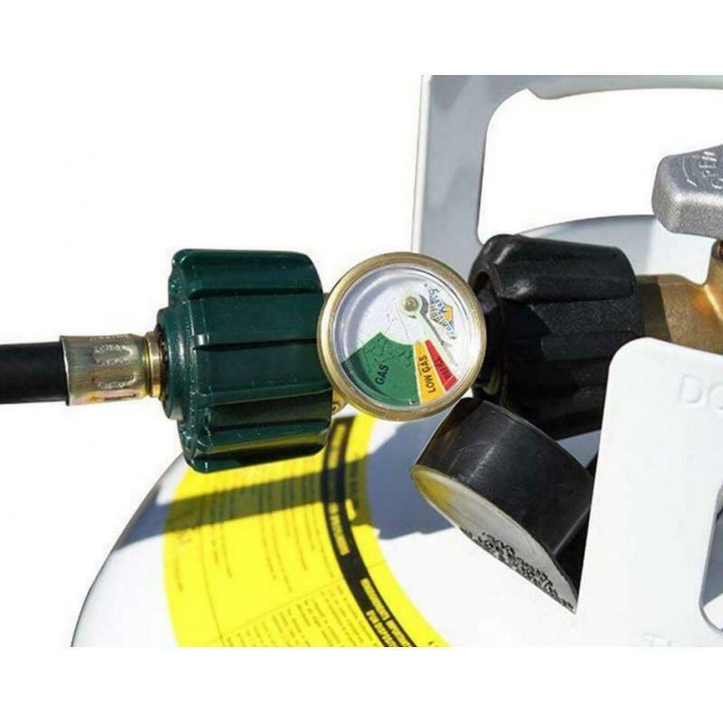Brass QCC 1 Propane Tank Adapter Grill BBQ Gas Pressure Gauge Meter Tool