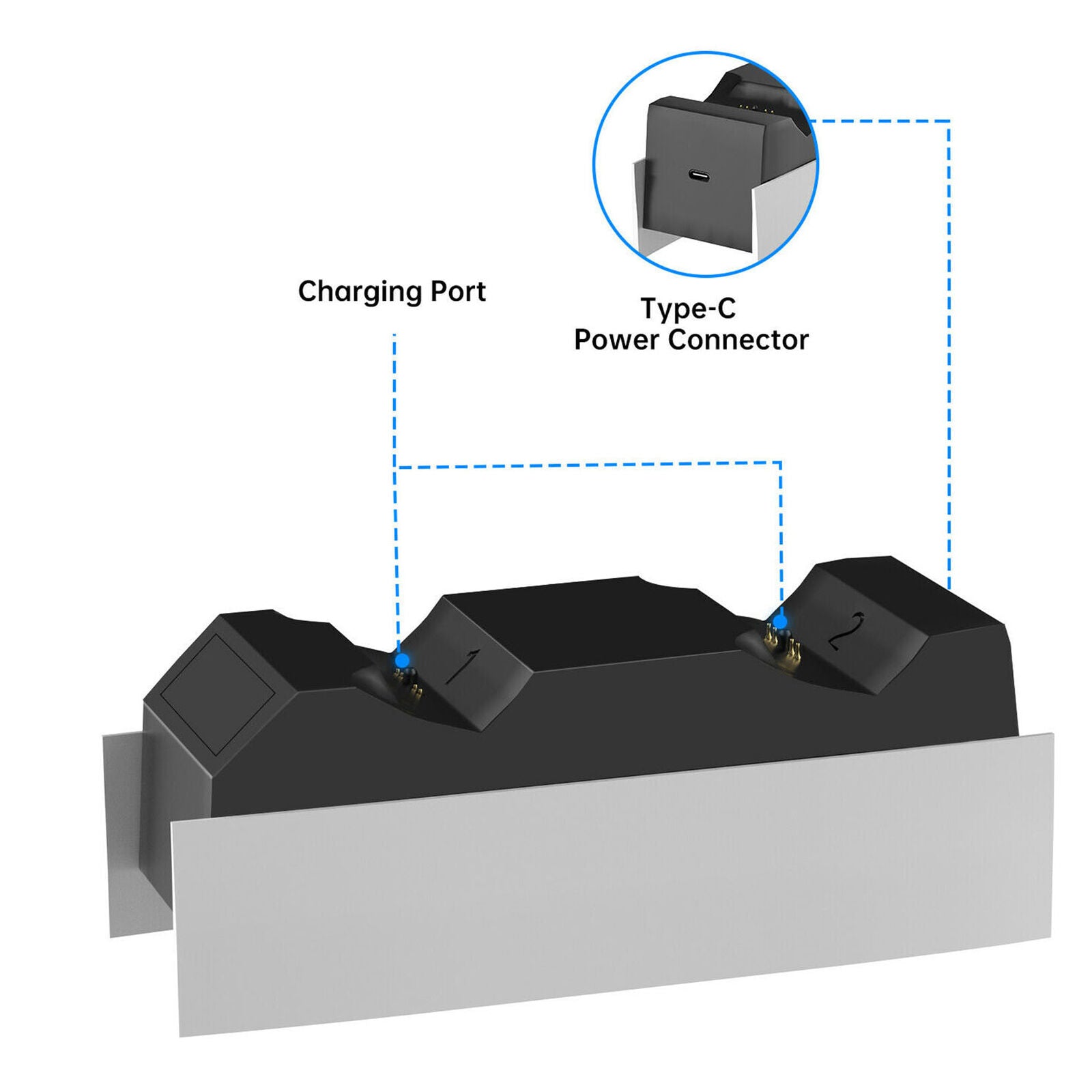 For PlayStation 5 Dualsense Controller PS5 Fast Charging Station Dock Stand