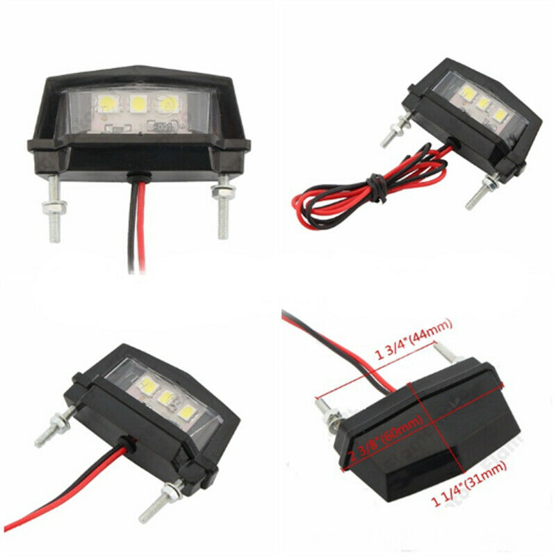 Motorcycle 3LED Rear Tail License Plate Brake Number Plate Light Mini Taillig Kt
