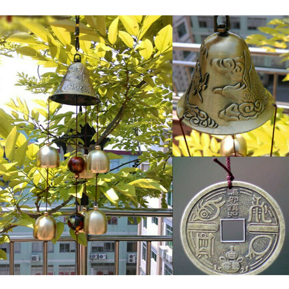 HOT Wind Chimes Retro Large Copper Metal Bells Hanging Garden Yard Home Decor US