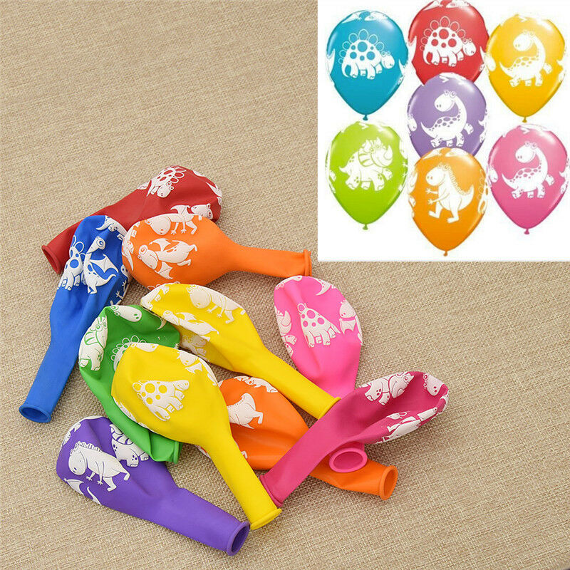 10 Pcs Multicolor Balloons Cartoon Dinosaur Printed Lovely Home Party Ornament