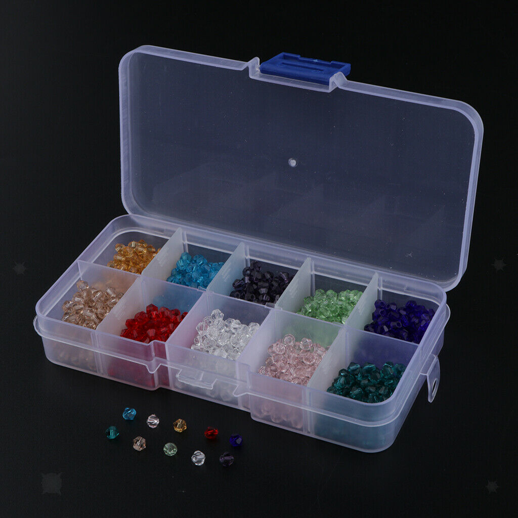 Clear Glass Beads Craft Loose Beads Charms with Box for DIY Spacer Beads