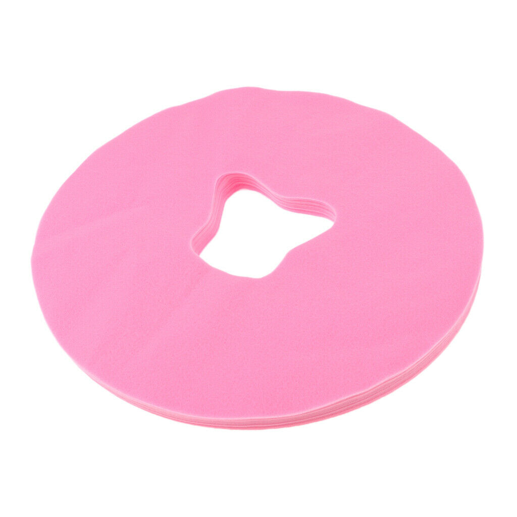 100 Pieces Pinke Massage Table Face Cradle Covers Soft Flat Headtest Covers