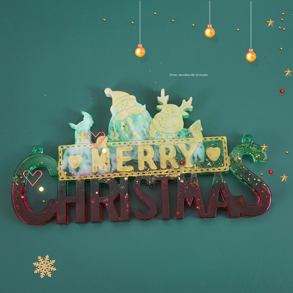 Santa Claus Christmas Letter Epoxy Silicone Mold DIY Handwork Mould Craft Decor