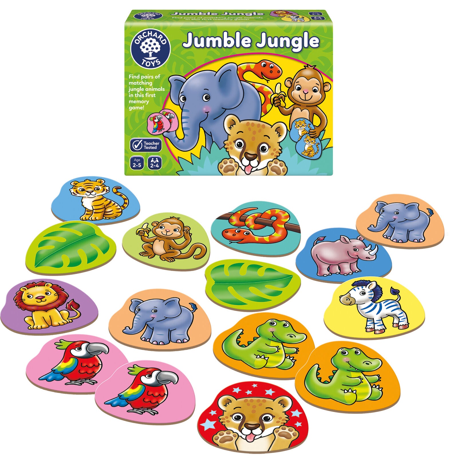 Orchard Toys 107 Jumble Jungle Pairs Game Matching Memory Family Children Toddle